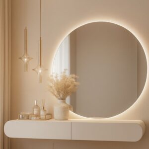 Gương tròn đèn LED cảm ứng treo tường cao cấp LUMINA