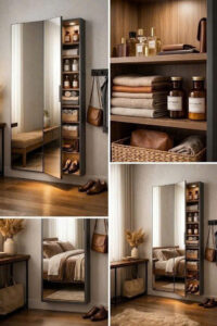 Gương tủ đa năng LUMINA ShadowFold là sự kết hợp hoàn hảo giữa gương toàn thân và hệ lưu trữ tiện ích. Thiết kế đen nhám sang trọng cùng đèn LED ánh vàng giúp nâng tầm không gian sống hiện đại.