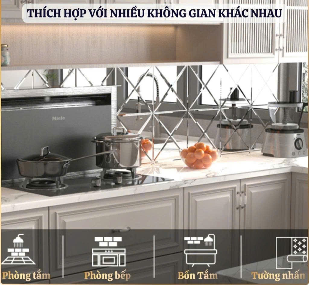 gương dán tường tự dính cao cấp lumina