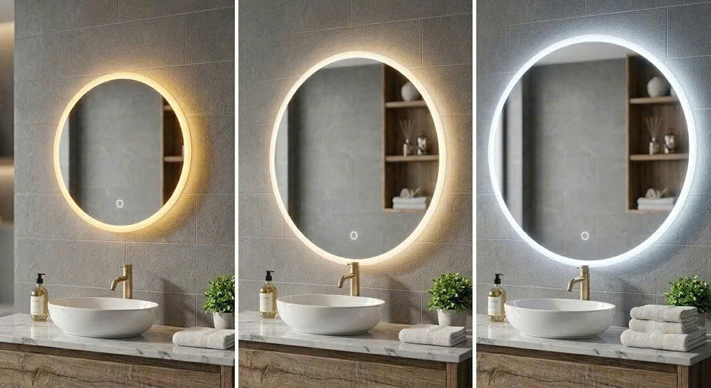 Gương tròn đèn LED cảm ứng treo tường cao cấp LUMINA