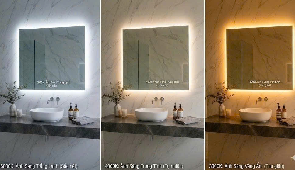 Gương Đèn LED Phòng Tắm Cảm Ứng LUMINA - Gương Treo Tường Nhà Tắm Cao Cấp New 2026